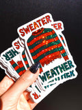 Sweater Weather Horror Halloween Glitter Vinyl Sticker